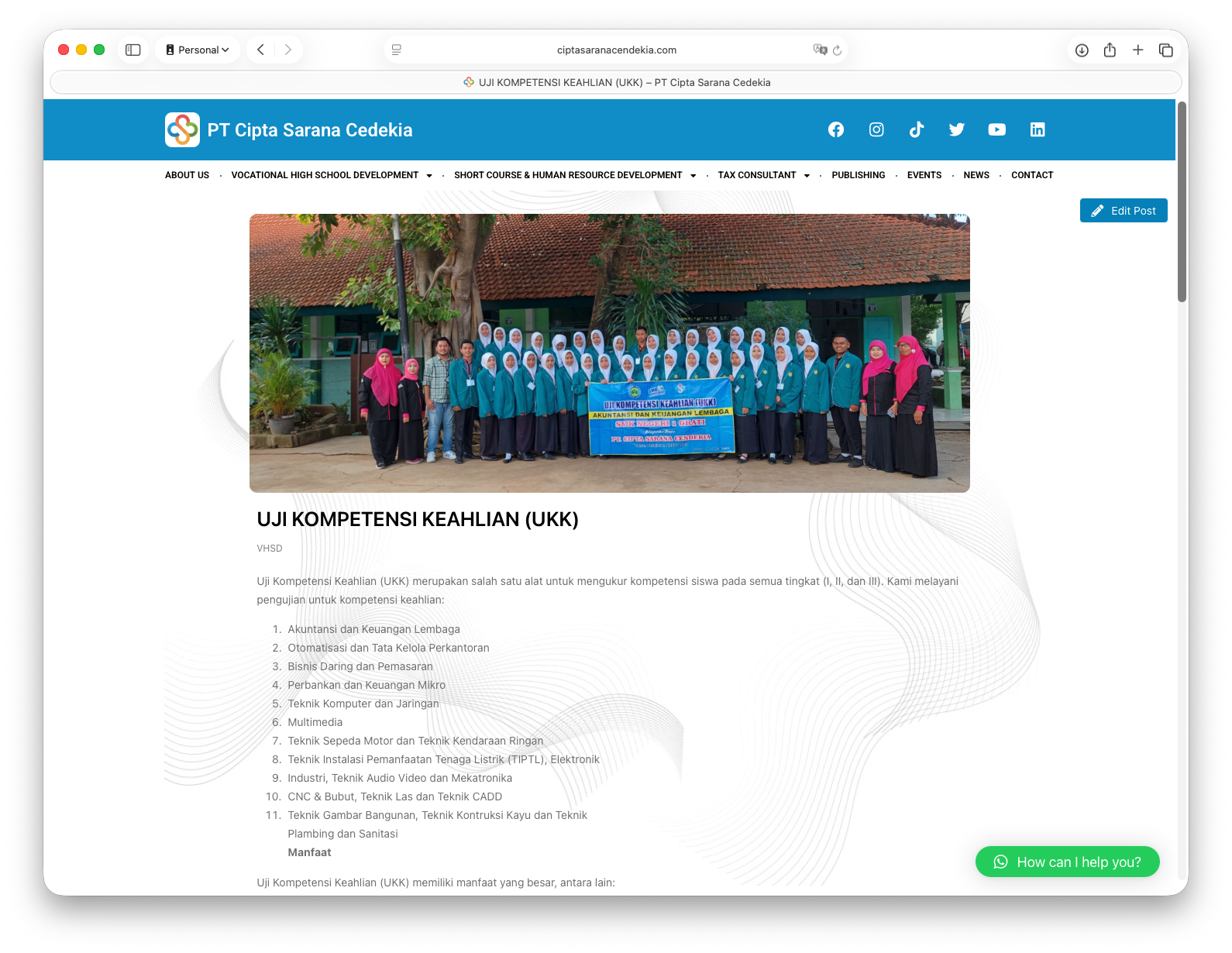 Website PT Cipta Sarana Cendekia