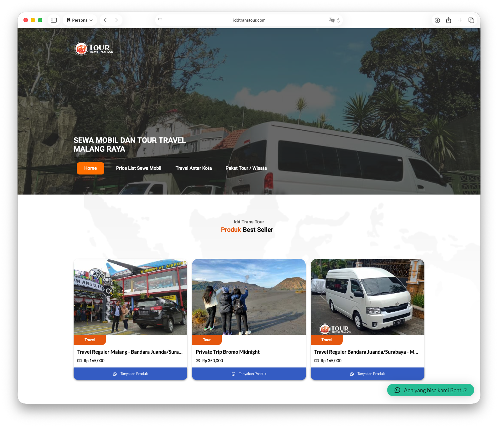 Website Tour Travel